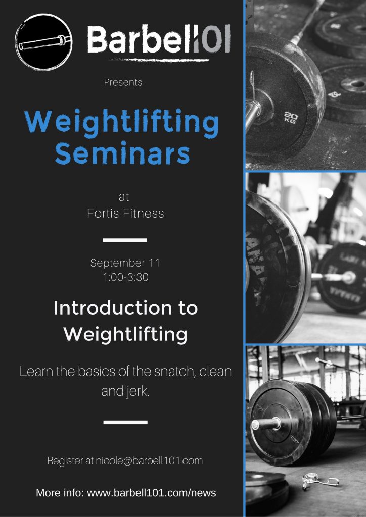 Fall Seminar Series Olympic Weightlifting